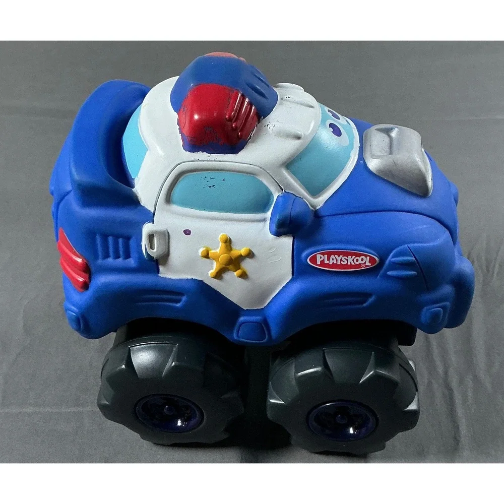 Playskool Wheel Pals Police Car Monster Truck Blue Soft Squeezable Toddler Toy